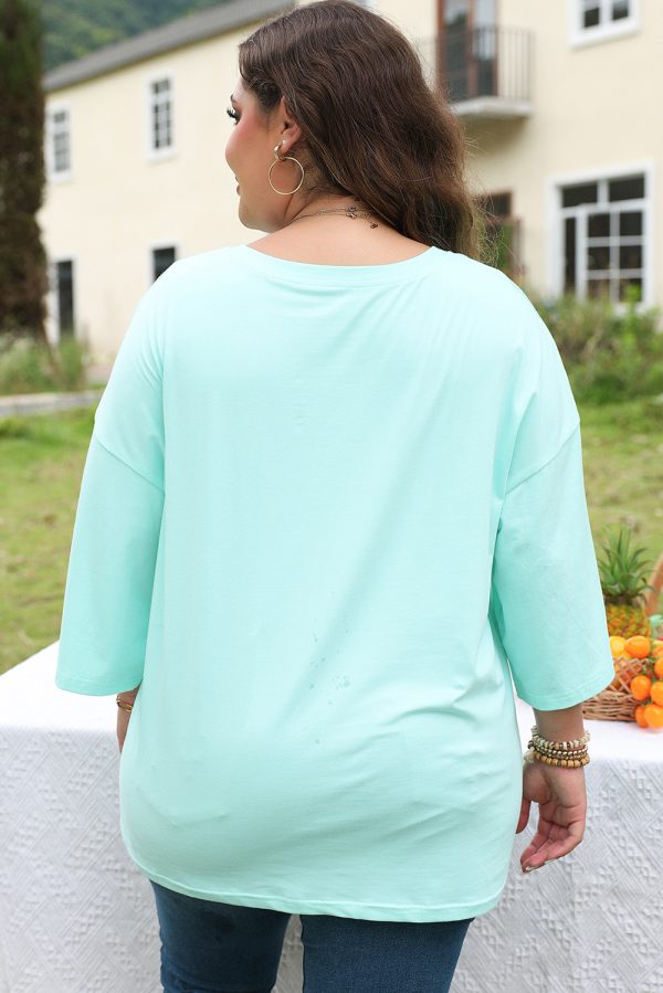 Moonlight Jade Colorblock Star Patch Plus Size Tunic - Image 2